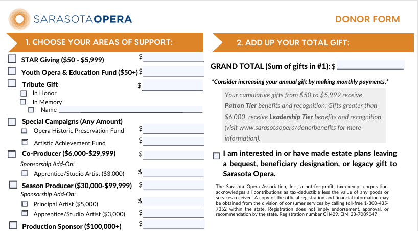 Donor Form Screenshot